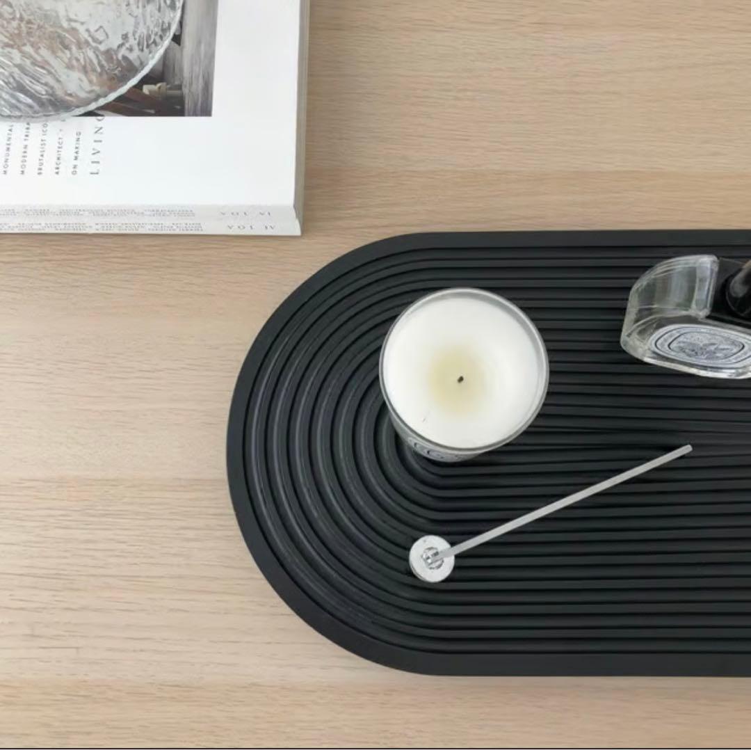 ウッドトレイ ブラック Rainbow カフェトレイ　tray-03111