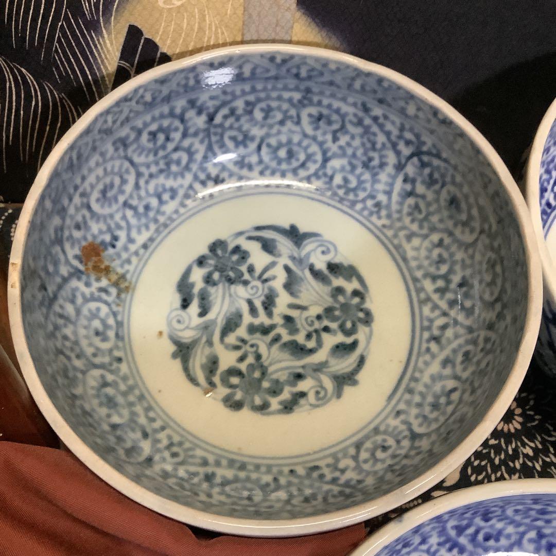 蛸唐草 富貴長春 輪花皿 当時物