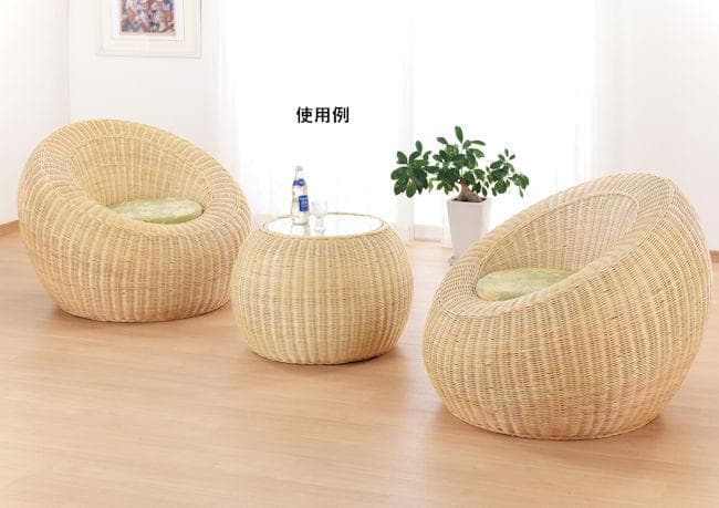 ラタンラウンジチェア リラックスチェア アームレスチェア 籐（855）