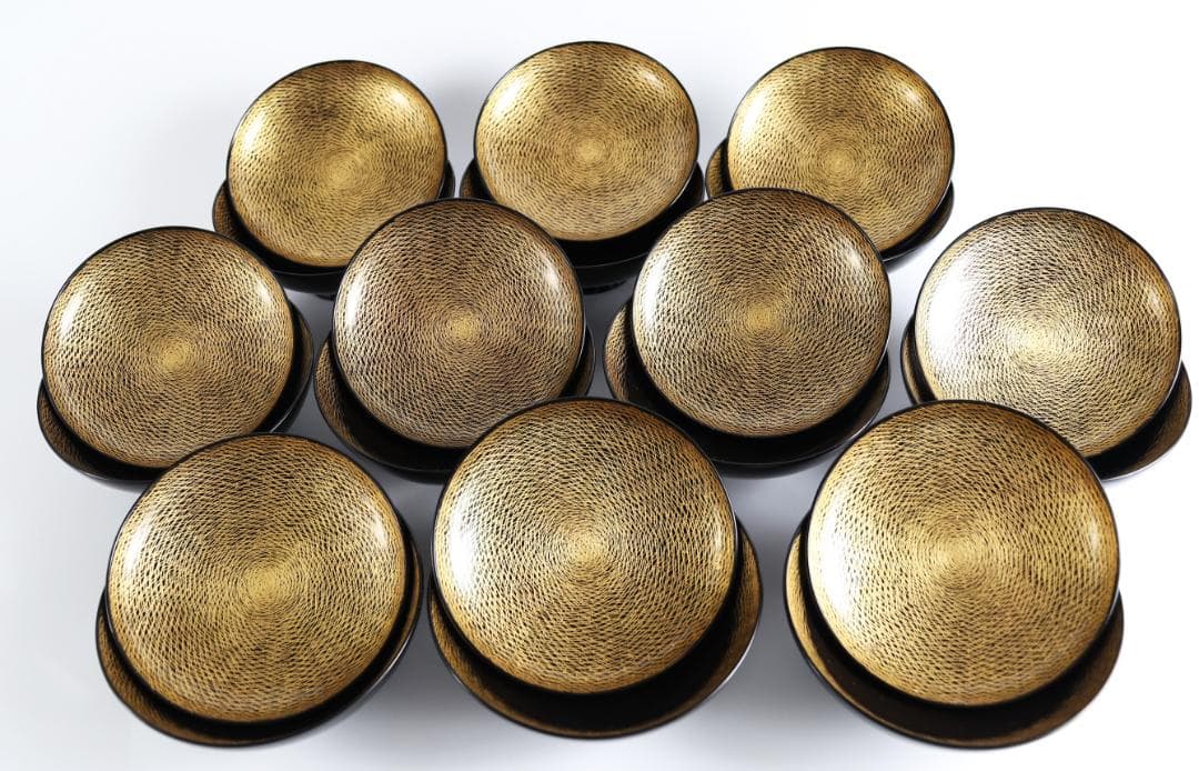 輪島塗 松葉沈金 煮物椀 十客 共箱