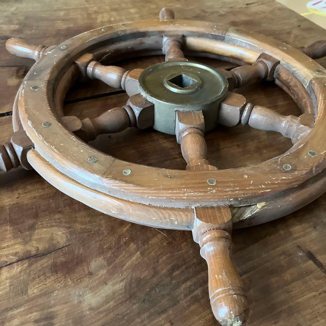 船舵 操舵輪 ラット 船のハンドル アンティーク - メルカリ