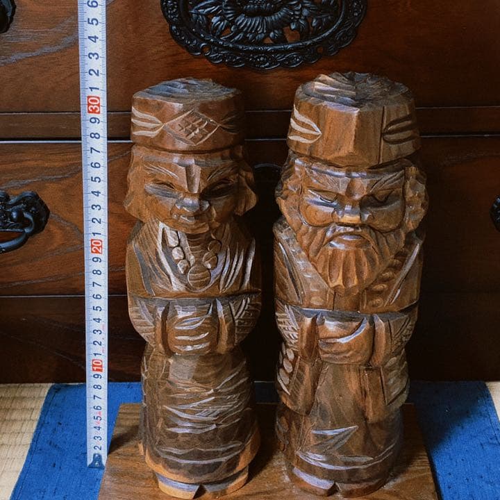 北海道 アイヌ 木彫り人形 ニポポ人形 ペア - メルカリ