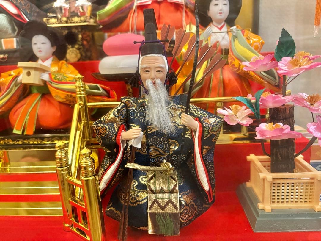 雛人形セット ガラスケース付き オルゴール 狭山清玉作 ぼんぼり