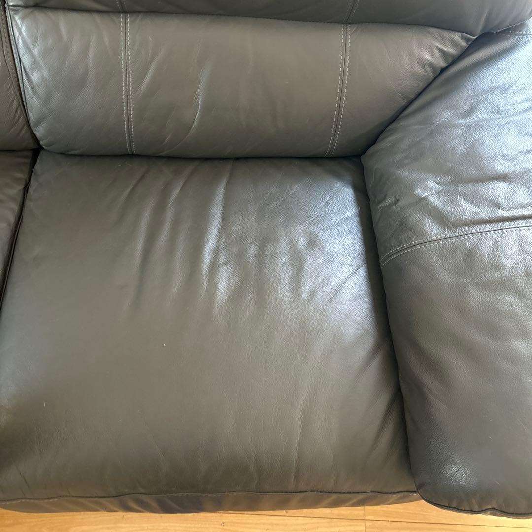 【送料込み】ニトリグレー 合成皮革 コーナーソファ2\2