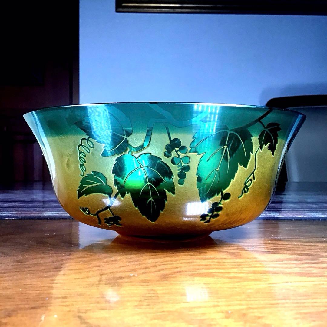 『メルうー特価』　太武朗　『彫刻硝子』　菓子鉢　大鉢