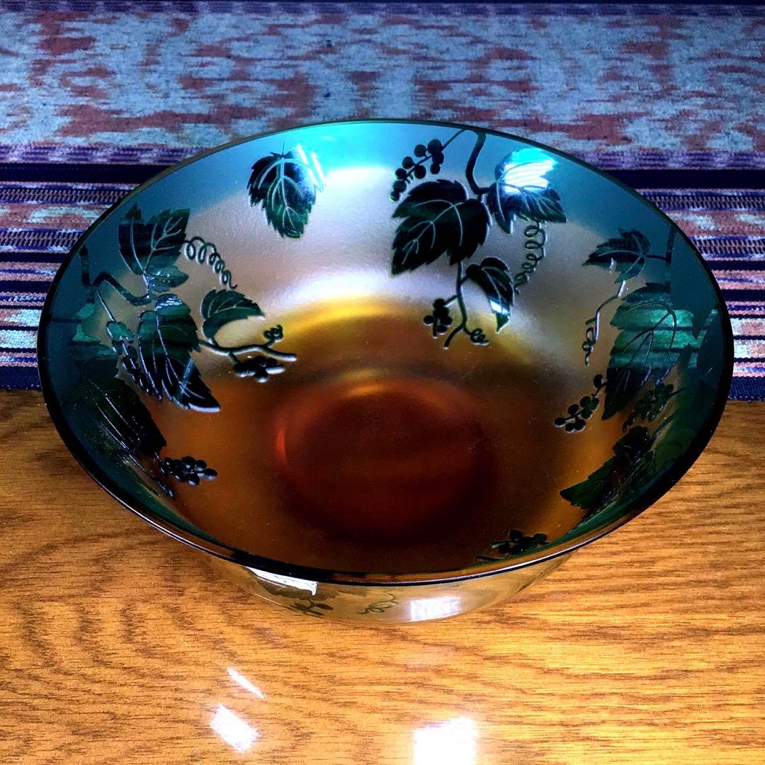 『メルうー特価』　太武朗　『彫刻硝子』　菓子鉢　大鉢