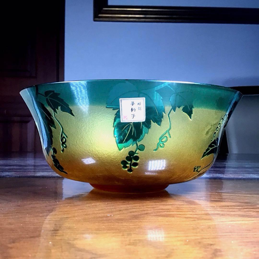 『メルうー特価』　太武朗　『彫刻硝子』　菓子鉢　大鉢