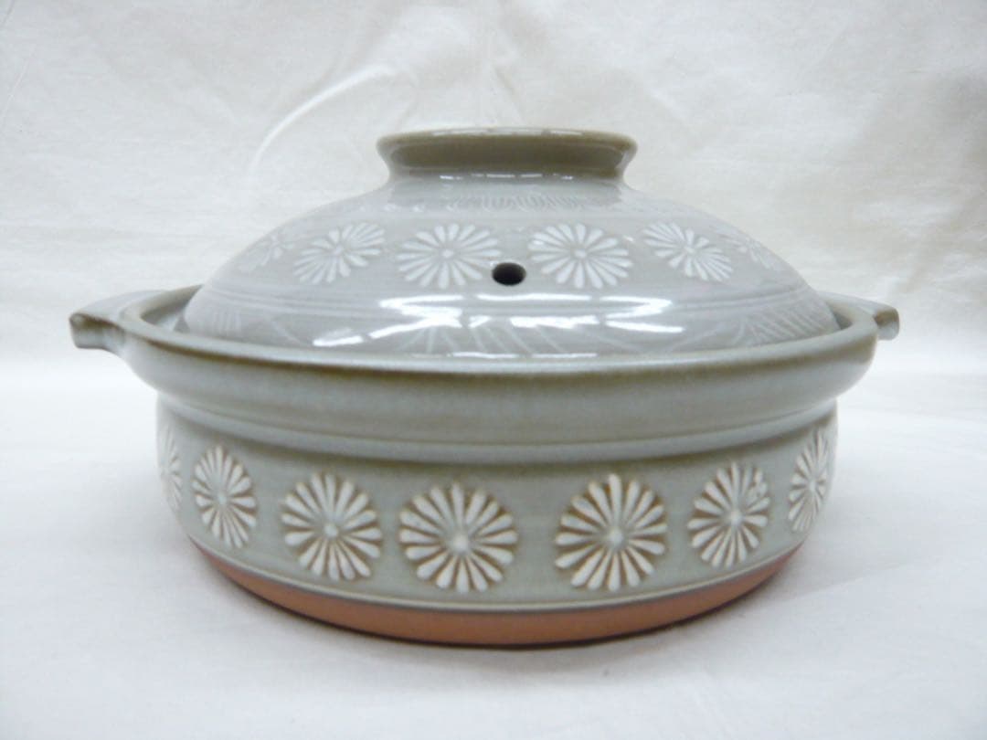 『銀峰 三島 土鍋 7号』萬古焼 日本製 ガス・IH対応