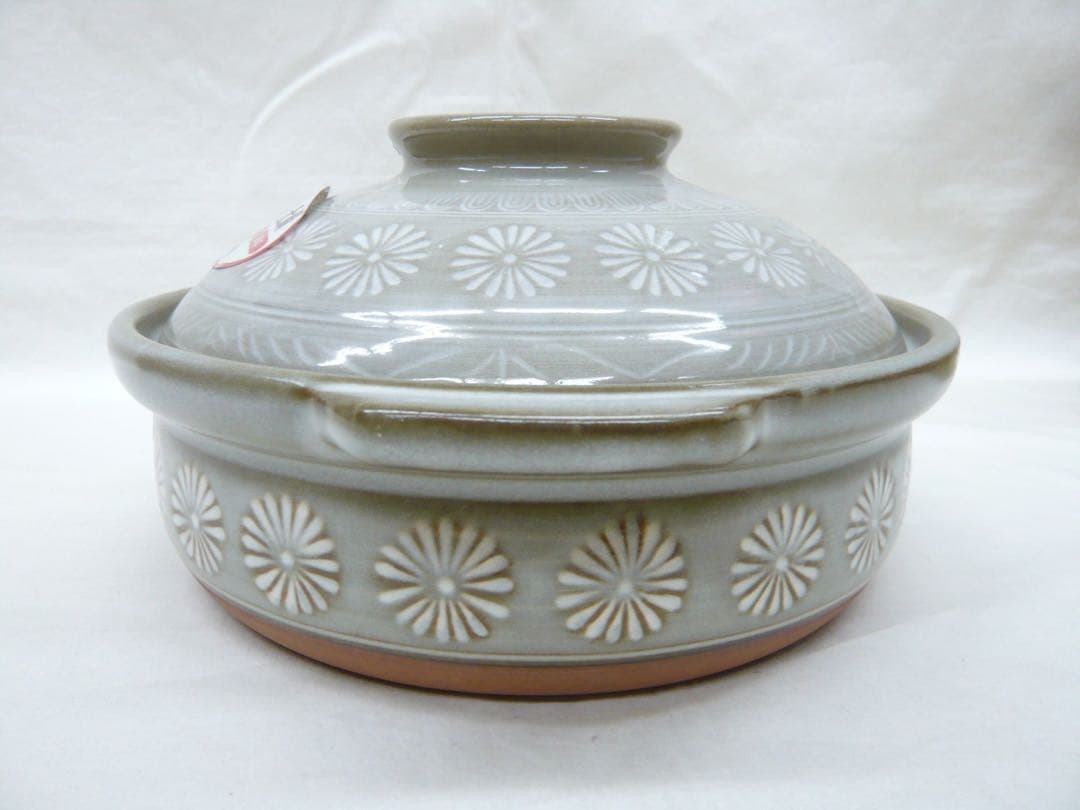 『銀峰 三島 土鍋 7号』萬古焼 日本製 ガス・IH対応