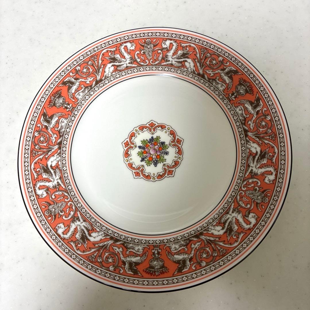 【未使用品】ウェッジウッド　フロレンティーン　サーモンピンク　プレート20cm