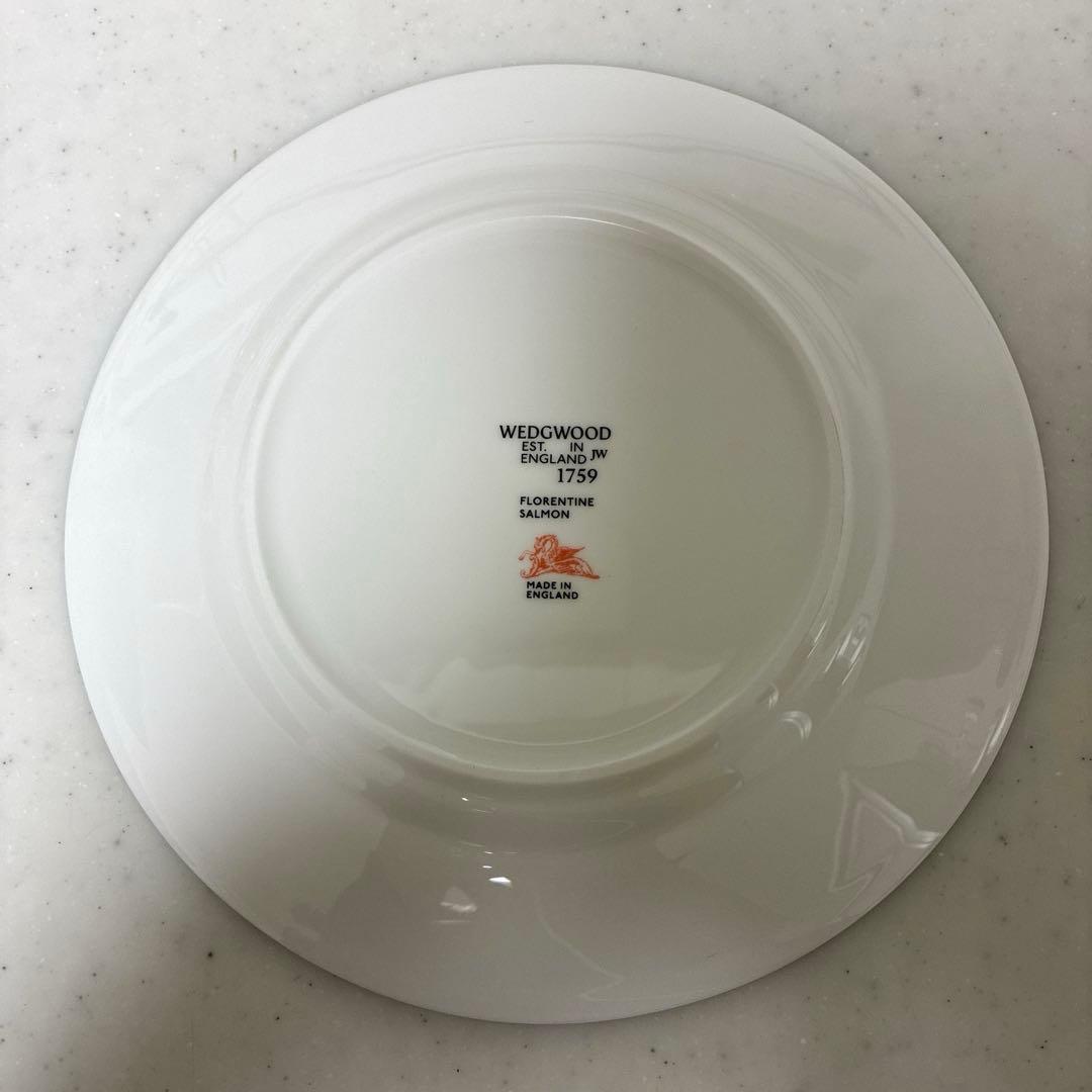 【未使用品】ウェッジウッド　フロレンティーン　サーモンピンク　プレート20cm