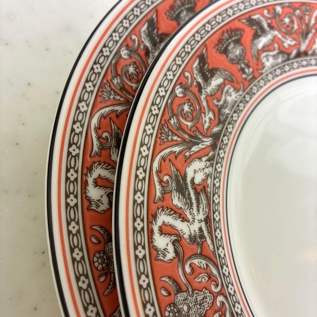 【未使用品】ウェッジウッド　フロレンティーン　サーモンピンク　プレート20cm