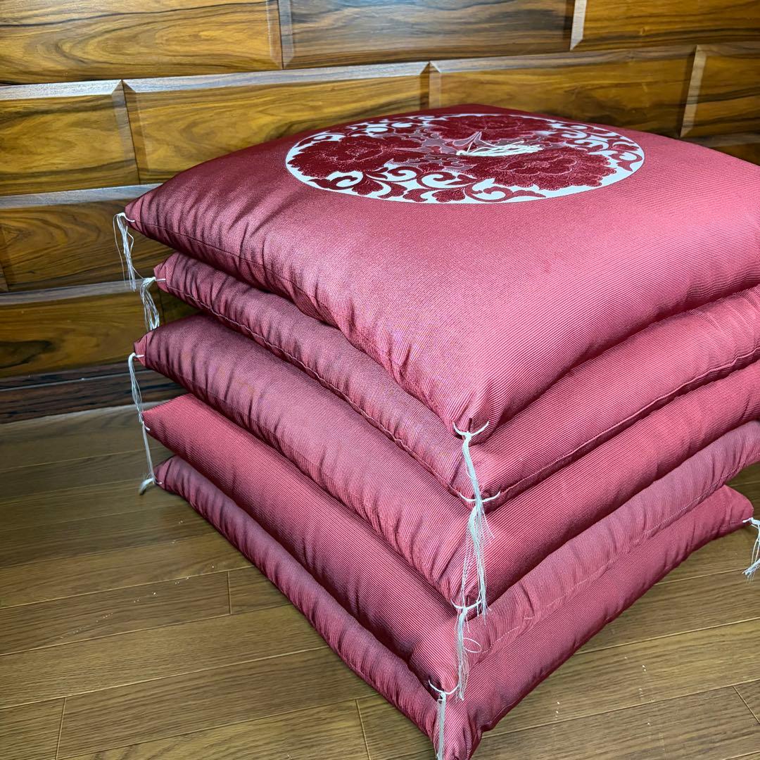 1 超高級 婚礼 座布団 新品未使用 房付き 5枚セット 専用箱付き 法事 来客