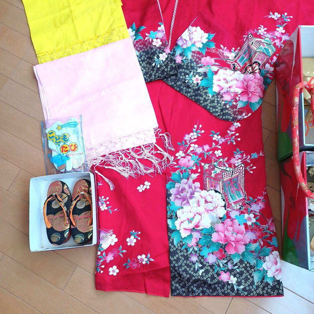 七五三女の子着物セット赤