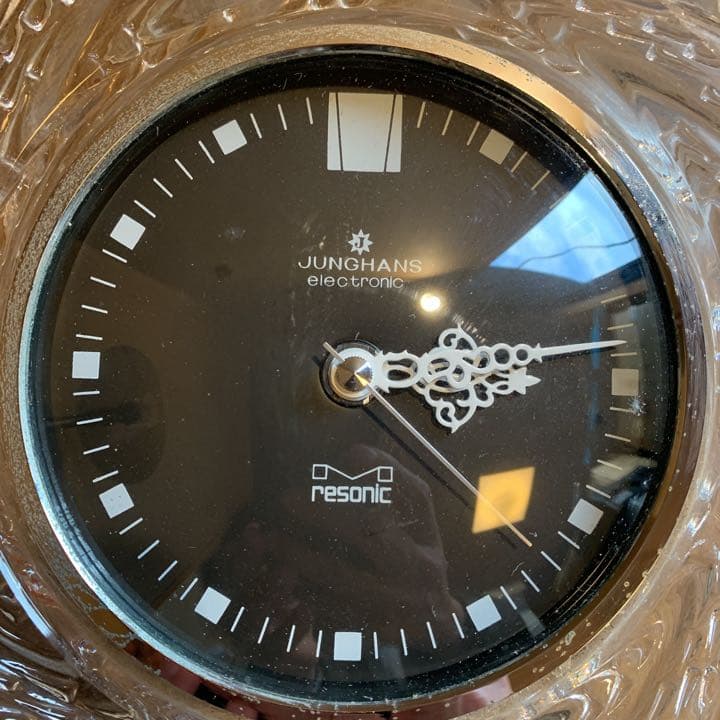 昭和レトロ 当時物 ユンハンス JUNGHANS ガラス 掛時計 resonic