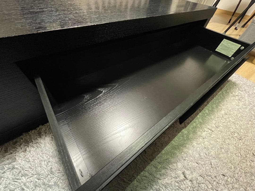 【120cm幅】センターテーブル（オーク） 引き出し付き