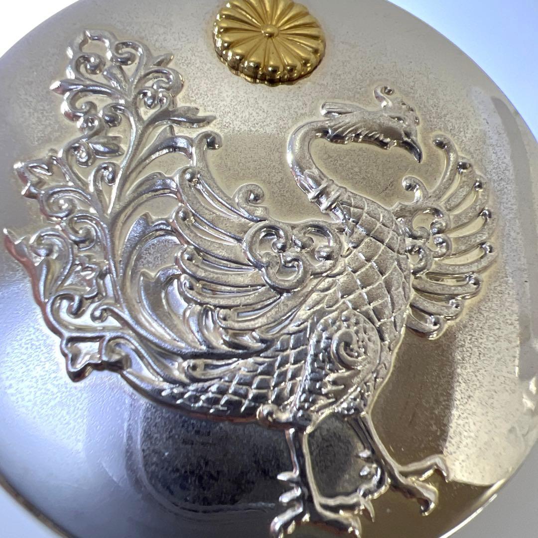 平成2年 純銀 天皇御即位記念鳳凰文ボンボニエール 共箱 東Y7-0804