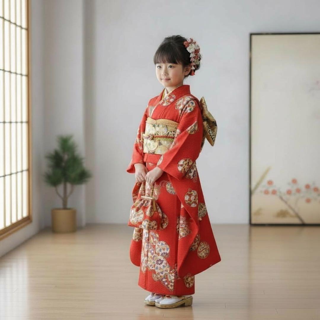 ◎mk-1253　七五三　女の子　7歳　着物・襦袢セット　1-16