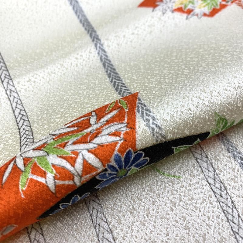 508aj28■ジュニア着物 小紋 十三参り 卒業式 縮緬 扇 ■状態良好