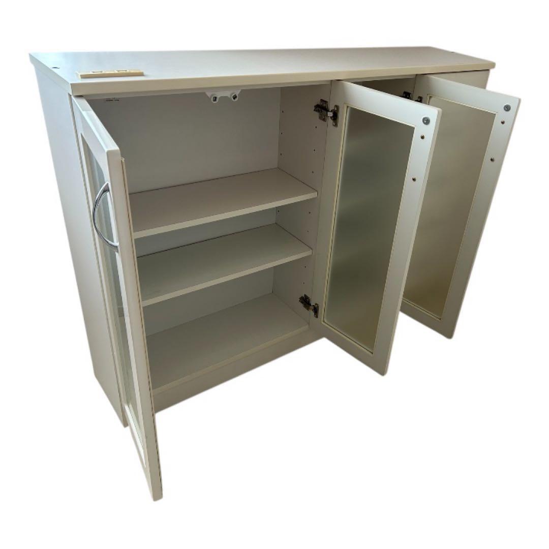 キャビネット ホワイト 白 カウンター下 収納 本棚 キッチン 引き出し 飾り棚