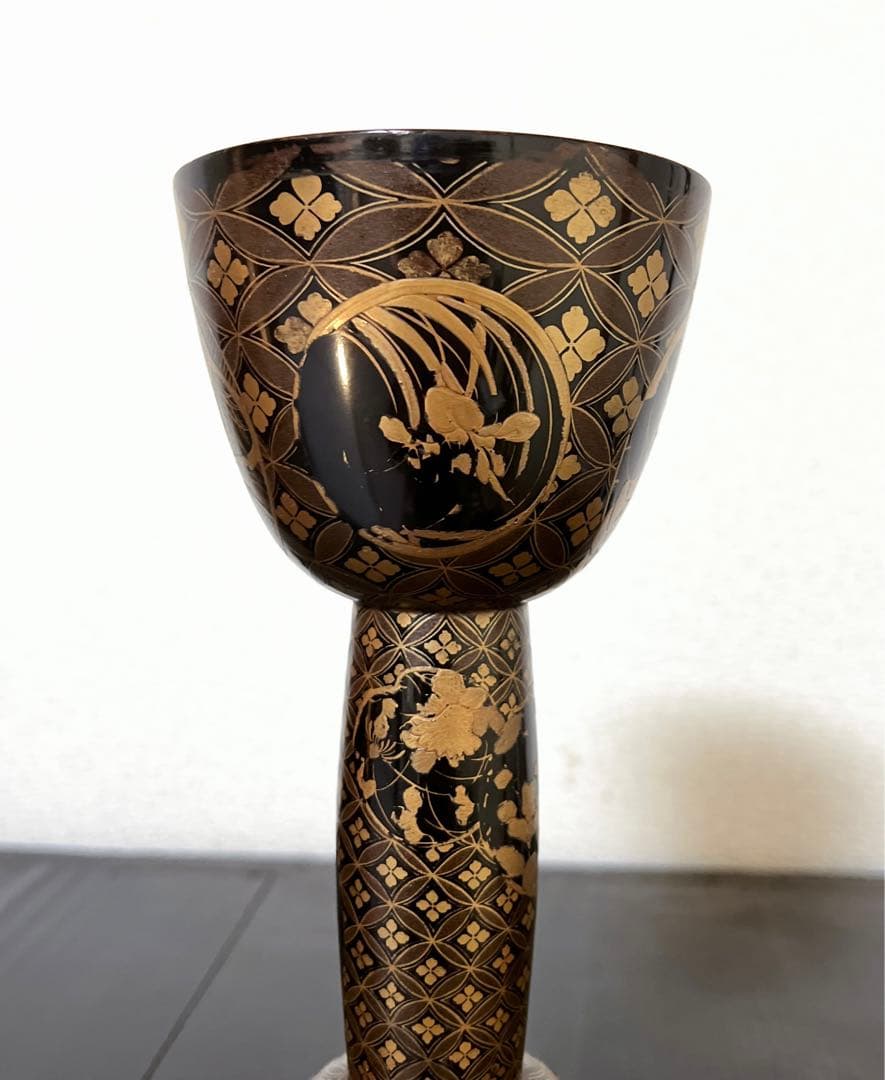 小鼓の胴　七宝繋ぎ蒔絵