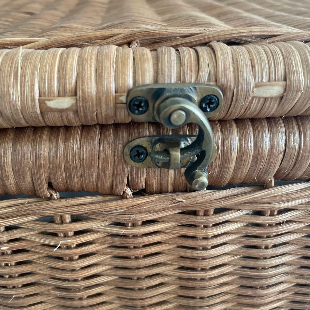 キャスター付きラタンリネンボックス ＜幅70cm＞ブラウン