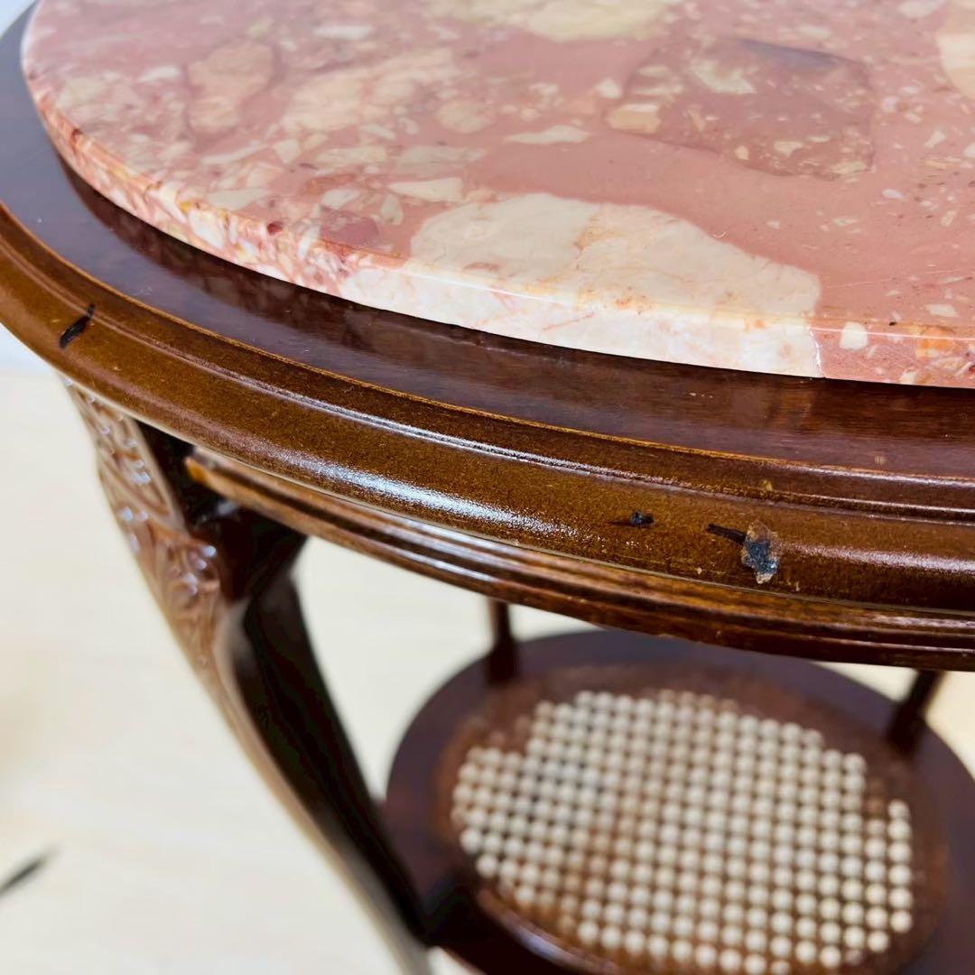 大理石 サイドテーブル 花台 猫脚 コンソールテーブル 飾り棚 インテリア