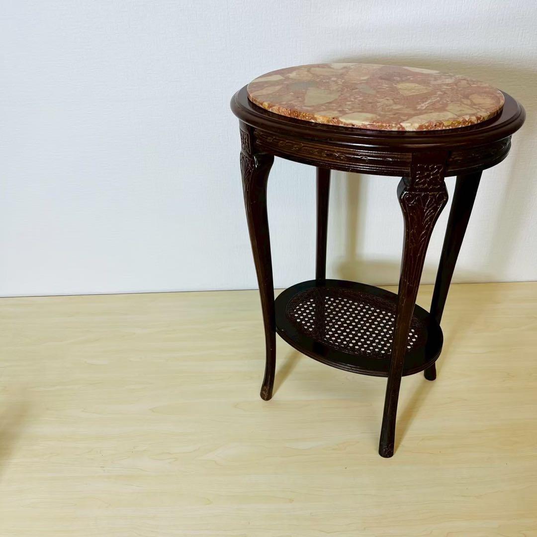 大理石 サイドテーブル 花台 猫脚 コンソールテーブル 飾り棚 インテリア