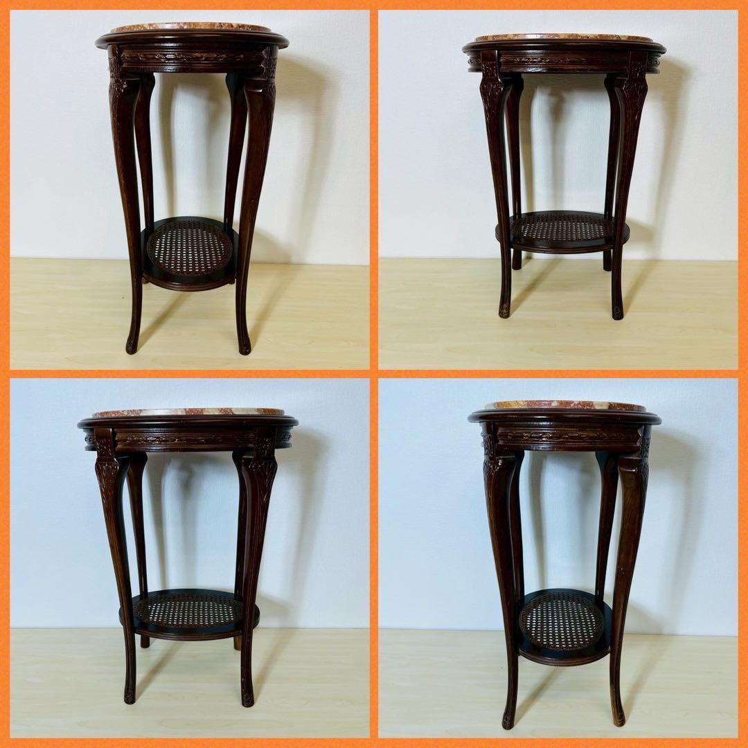 大理石 サイドテーブル 花台 猫脚 コンソールテーブル 飾り棚 インテリア