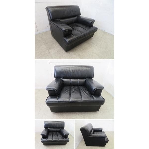 KNOLL ノール■ヴィンテージ■1人掛けソファ■総本革■ブラック■モダン■