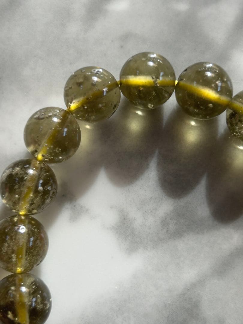 ブラックリビアングラスブレスレット9.5