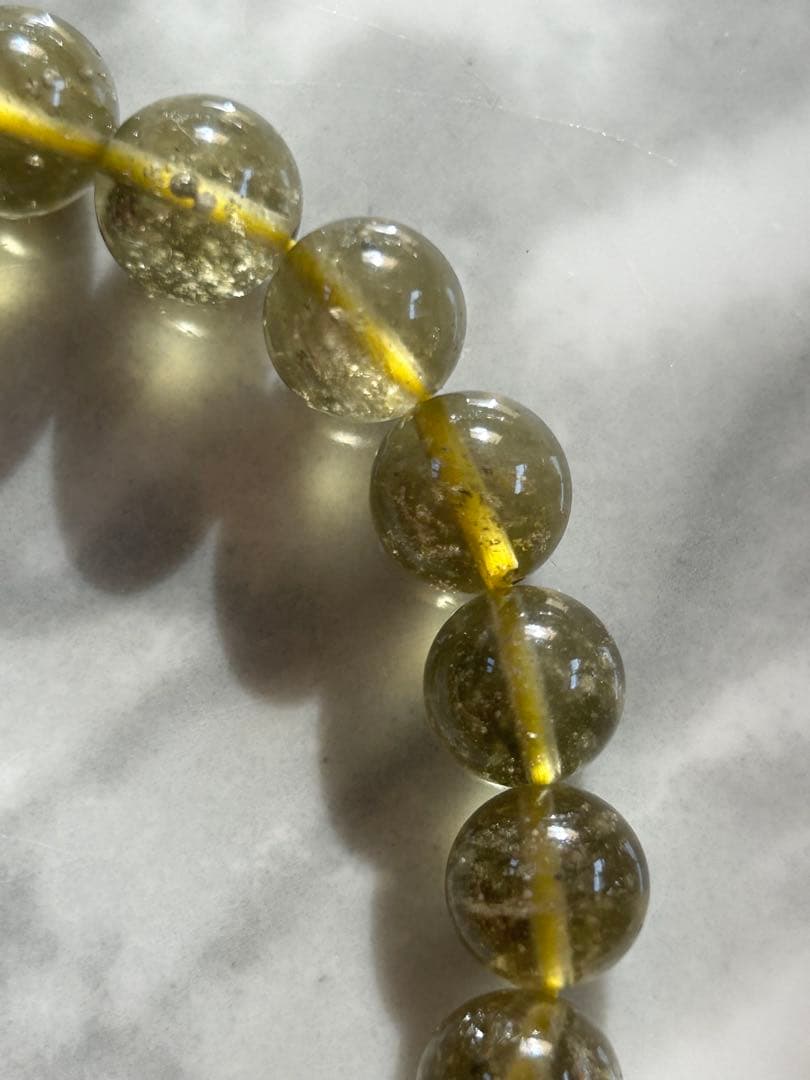 ブラックリビアングラスブレスレット9.5