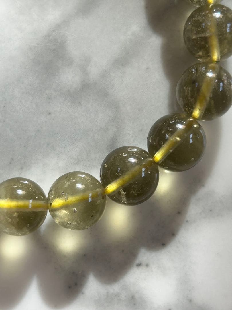 ブラックリビアングラスブレスレット9.5