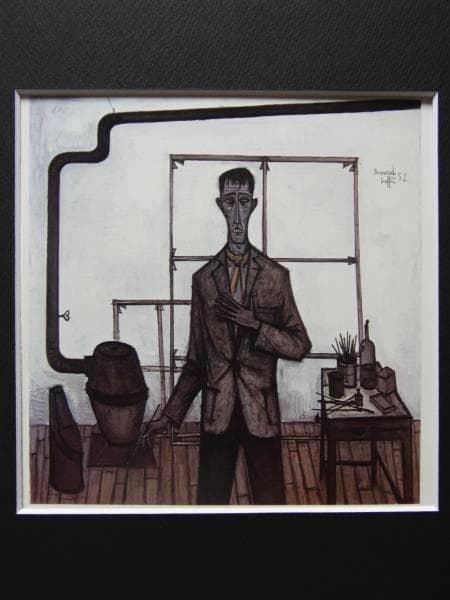 ベルナール ビュッフェ、「自画像」、希少な画集より、新品高級額