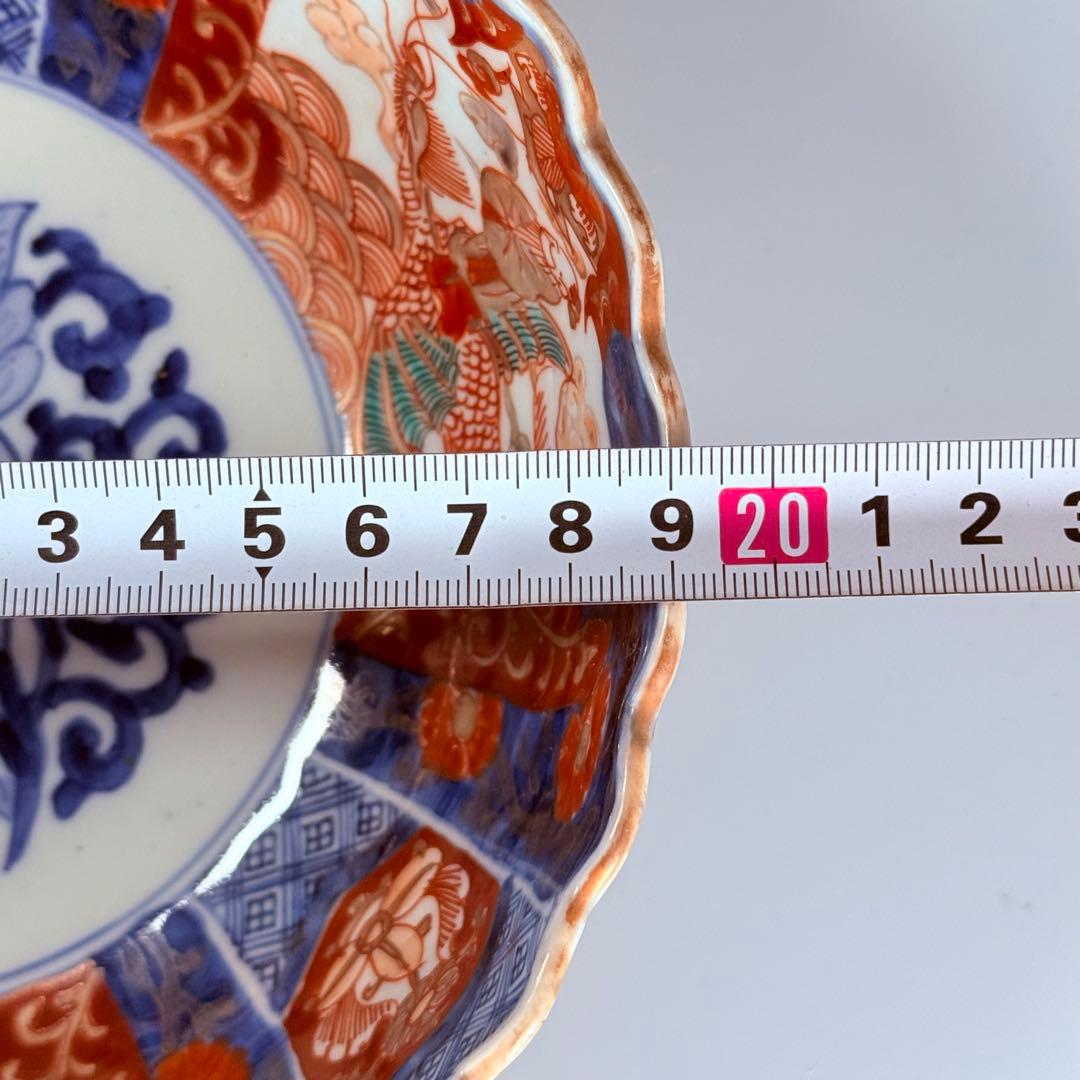 古伊万里 大聖寺伊万里 染錦三方龍仙人菊花型鉢 三ツ鉢揃い 黄仁覧図