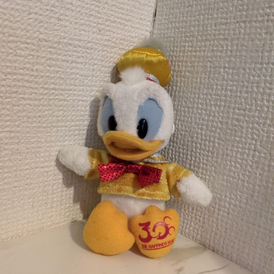ドナルドダック ぬいぐるみ 30周年記念（ドナルド）キーホルダー付き