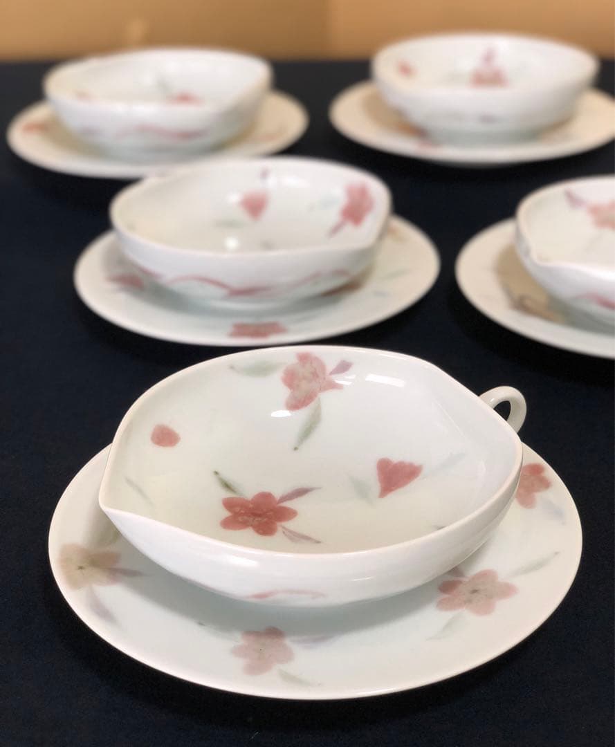《R》花碗皿5客組 日展作家 一位窯 田中忍 共箱　251218か1