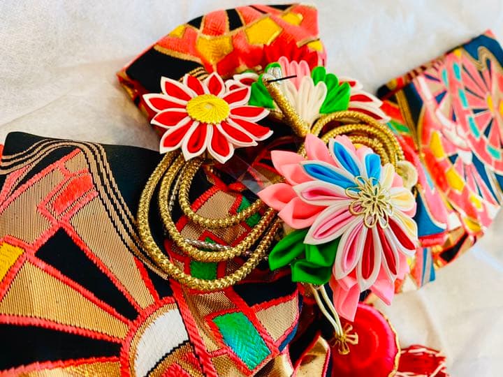 七五三　豪華　作り帯　セット　帯揚　帯締め　アンティーク　m