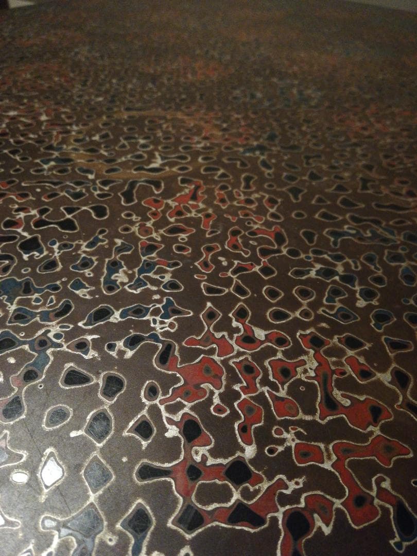 ビンテージ津軽塗り座卓正方形ローテーブル　ヴィンテージちゃぶ台