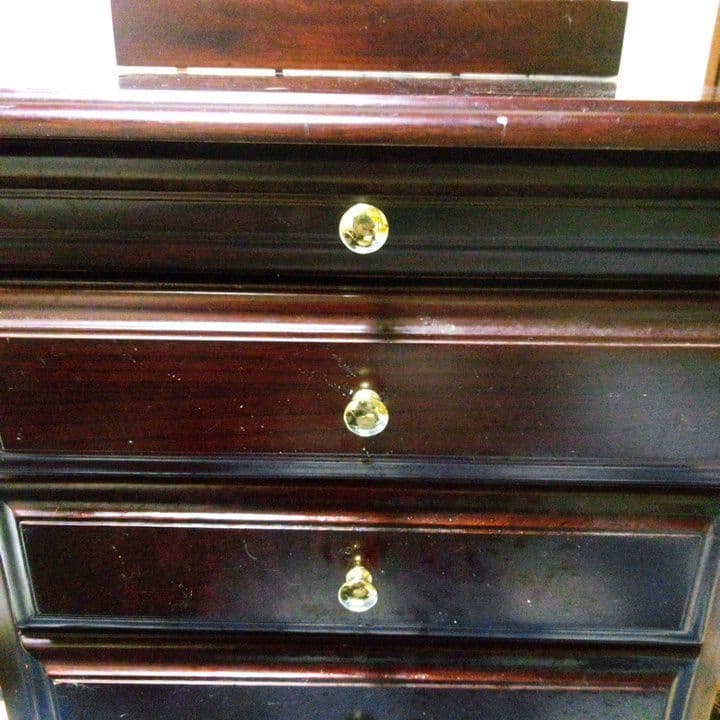 ダークブラウン木製4段サイドテーブル