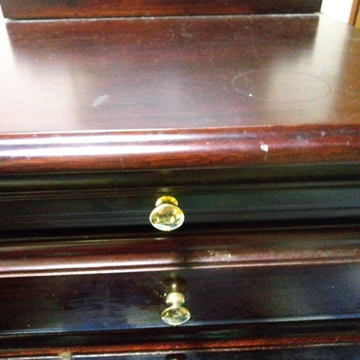 ダークブラウン木製4段サイドテーブル