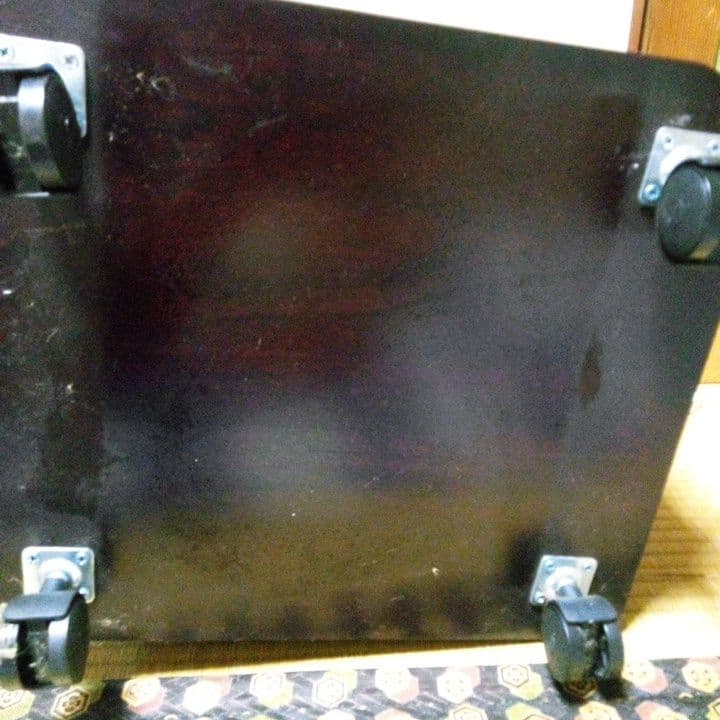 ダークブラウン木製4段サイドテーブル