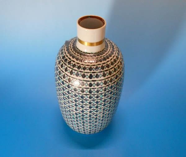 九谷焼 藤井尚行 色絵 小紋 花瓶　共箱 小紋九谷　花器 1804