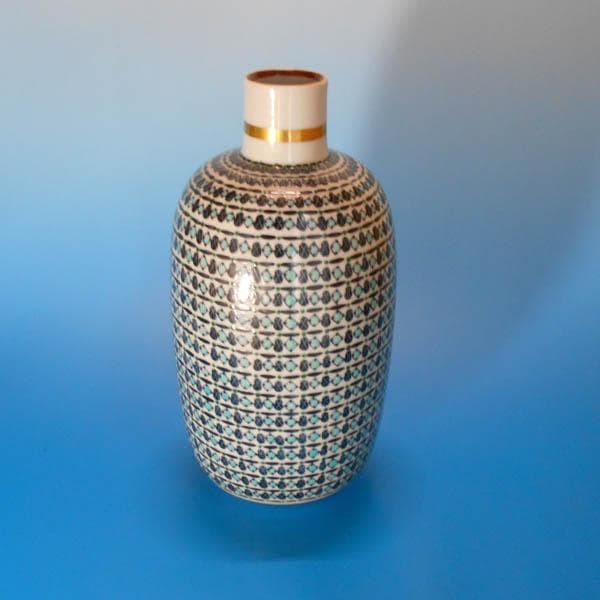 九谷焼 藤井尚行 色絵 小紋 花瓶　共箱 小紋九谷　花器 1804