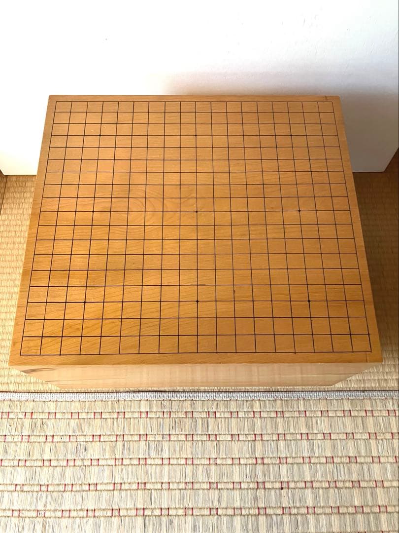 昭和レトロ　脚付碁盤7.7寸　板目