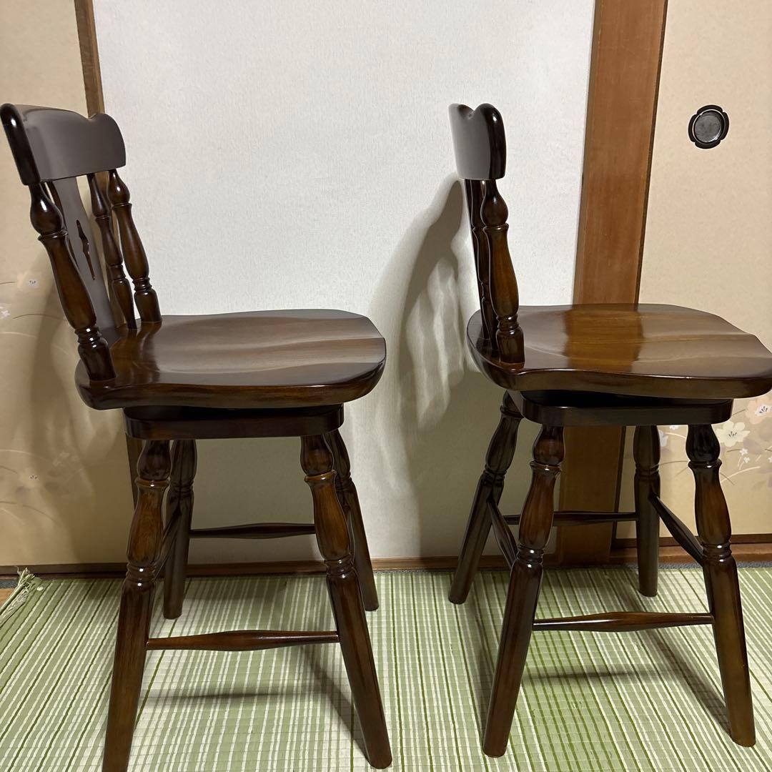 カリモク　カウンター　チェア　回転式　KARIMOKU オールド　椅子　2脚