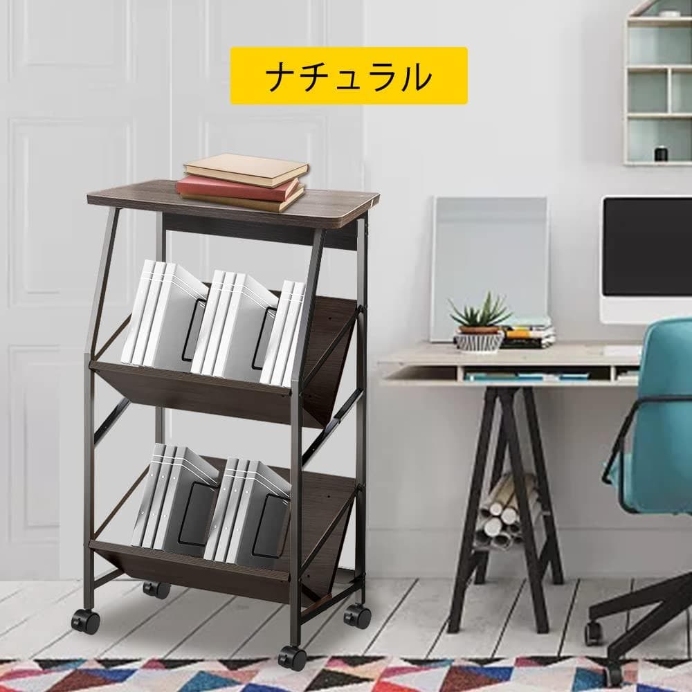 キャスター付きA4ファイルワゴン - 多機能収納・作業スペースを1台