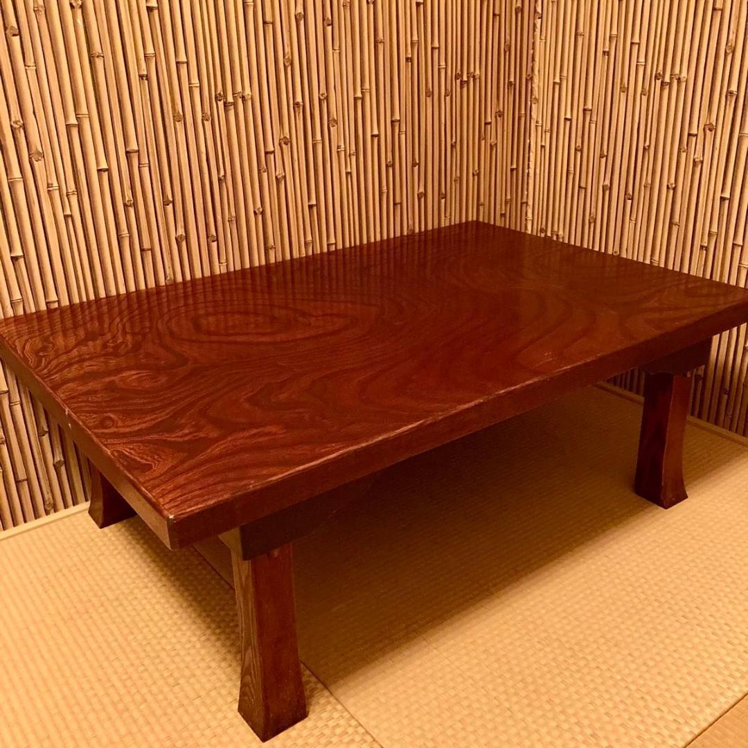 レトロ 純和風 欅ケヤキ 天然木材 コンパクトテーブル 和風 和室 ちゃぶ台