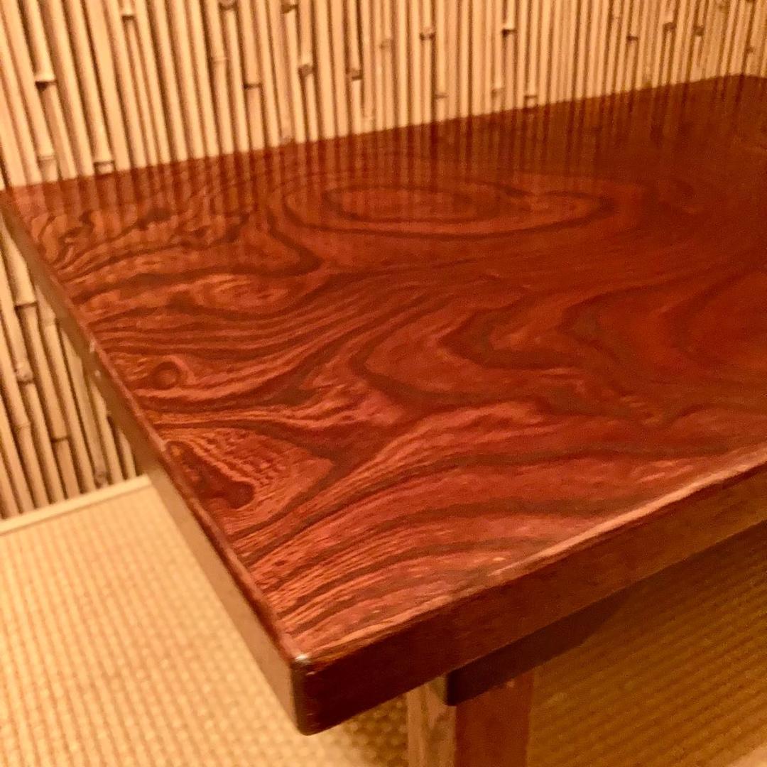 レトロ 純和風 欅ケヤキ 天然木材 コンパクトテーブル 和風 和室 ちゃぶ台