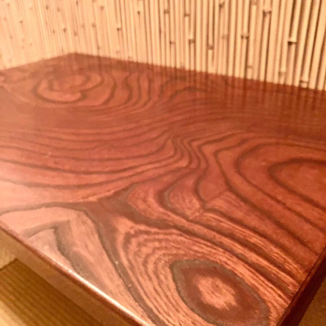 レトロ 純和風 欅ケヤキ 天然木材 コンパクトテーブル 和風 和室 ちゃぶ台